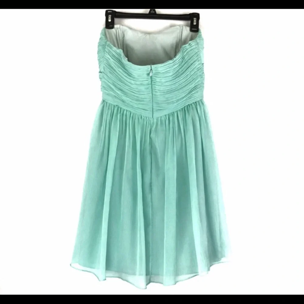 J. CREW Teal Arabella Chiffon Dress Size 8 Wedding Bridesmaid Prom Formal Event - Picture 3 of 5